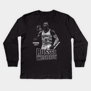 RUSSELL WESTBROOK THE TRIPLE DOUBLE KING Kids Long Sleeve T-Shirt